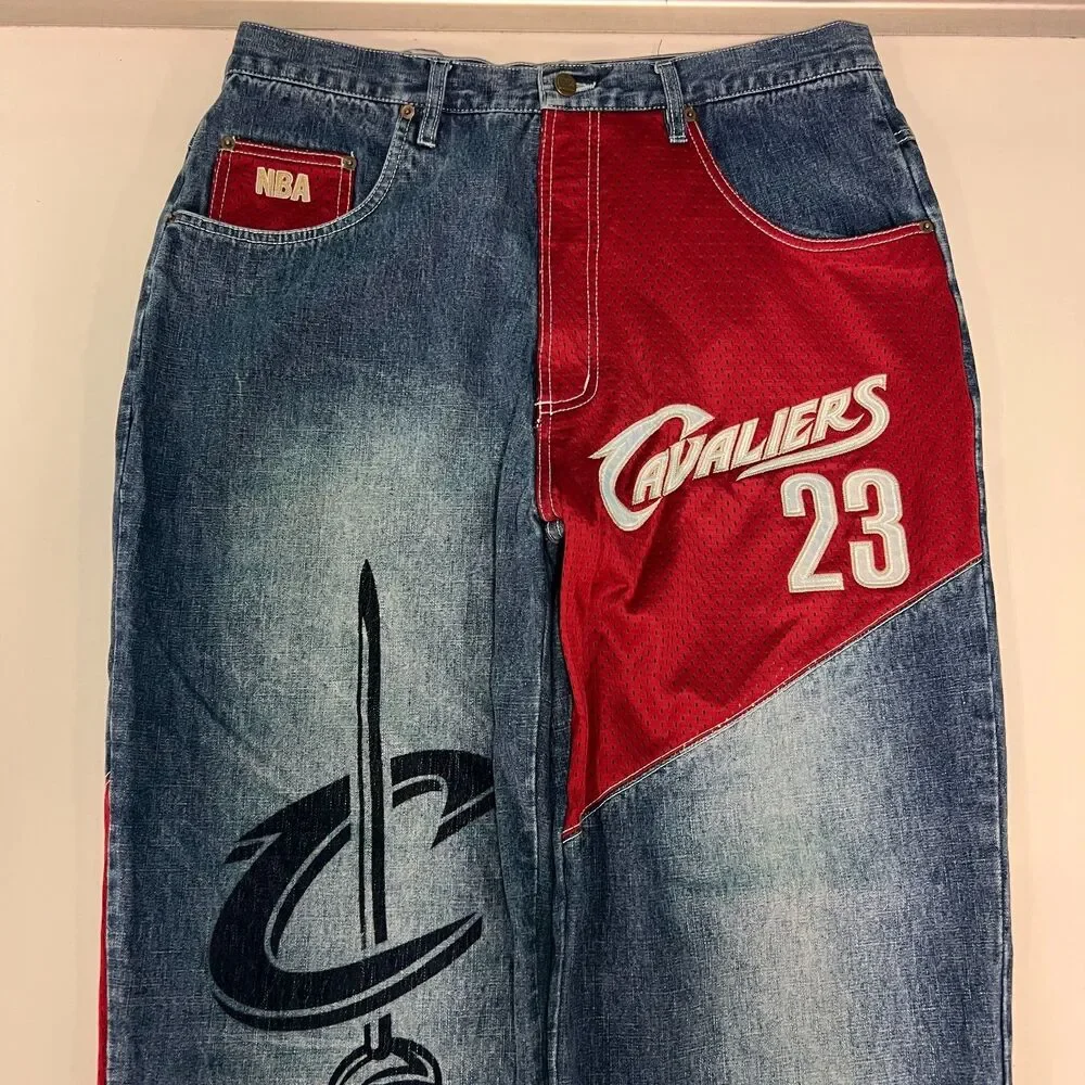 UNK Denim NBA Cleveland Cavaliers LeBron James Jeans Mens 36x32 Baggy Y2K
